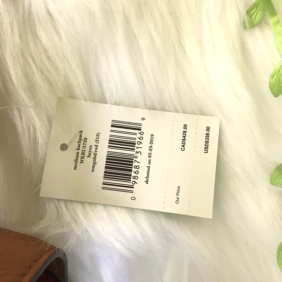 Kate Spade Hayes Medium Backpack Bag Warm Ginger - Picture 6 of 8